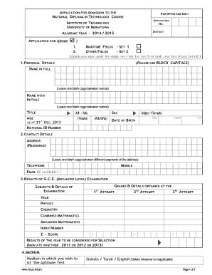 moratuwa cnc application form